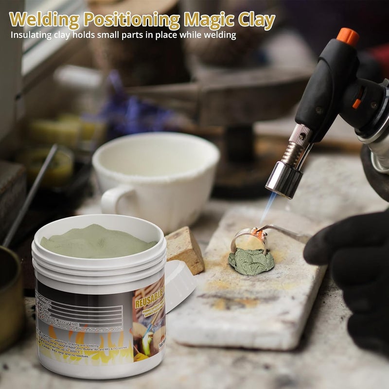 Semlos Heat Blocking Putty Jar (1), The Moldable & Reusable Solder Heat Insulation Clay, Heat Barrier for Installing Sight Glasses, TXV Valves, Directional Valves et al（12 oz） - Image 4